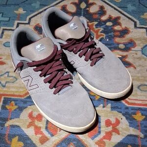 New Balance Numeric Suede 533v2 Sneakers in Gray and Burgundy